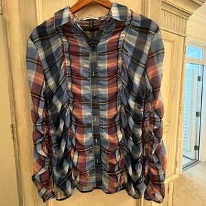 Opening Ceremony Ruched Silk Blouse